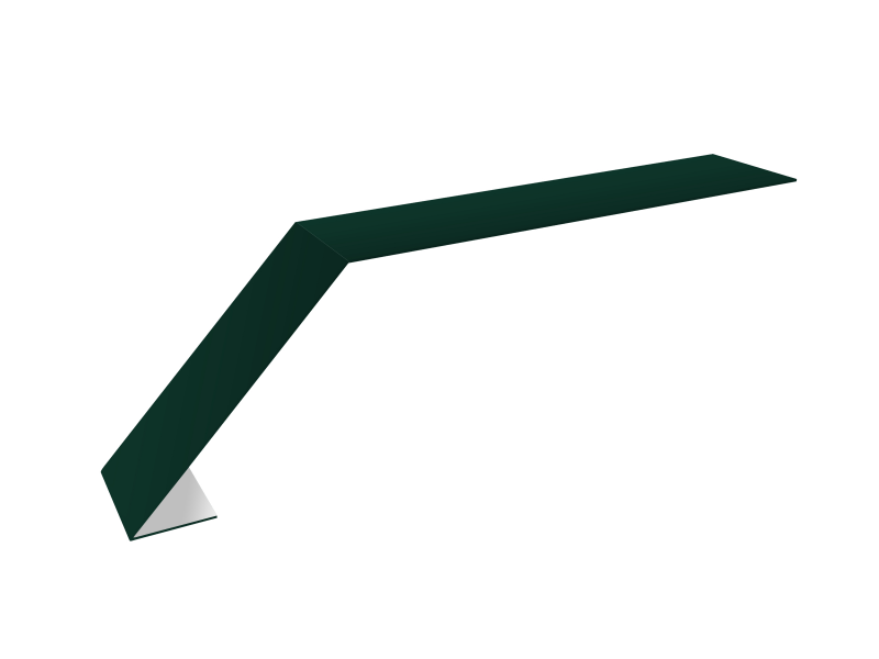 Планка карнизная для гибкой черепицы RAL6005 зеленая 50 х 96мм длина 2м