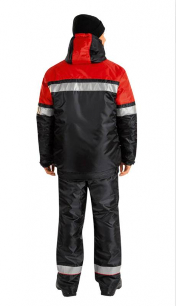 Костюм Актив утепленный куртка и полукомбинезон черный размер 48-50 рост 170-176