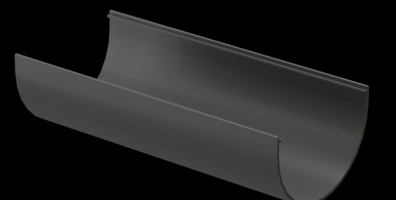 Жёлоб водосточный пластиковый Docke Premium D120 мм длина 3м графит