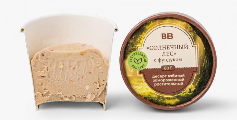 Десерт взбитый замороженный растительный «Солнечный лес» с фундуком