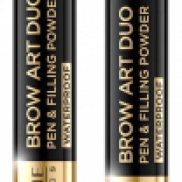 Eveline Brow Art Duo Waterproof Pen & Filling Powder Водостойкий ультратонкий маркер-пудра для бровей | 02 Medium