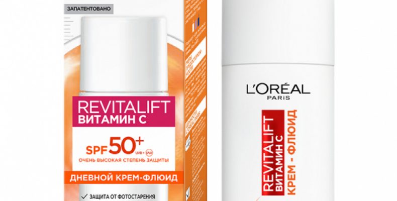 Крем-флюид для лица `LOREAL` `REVITALIFT` ВИТАМИН С SPF50+ дневной 50 мл