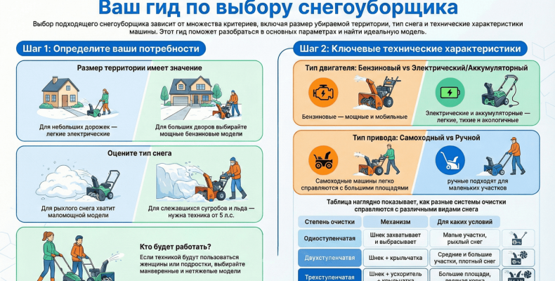 Основные типы снегоочистителей и их особенности